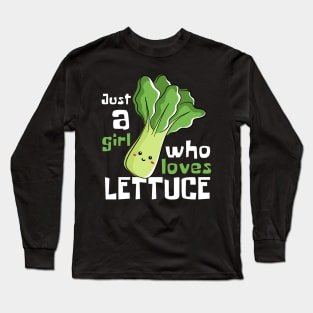 Lettuce Love: Just a Girl with a Leafy Heart Long Sleeve T-Shirt